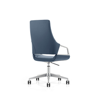 Chaise de bureau pivotante moderne ergonomique de luxe, en cuir contemporain, dossier moyen, réglable