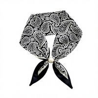 Écharpe en satin à boucle magnétique détachable, motif imprimé multicolore, petite écharpe de cou, motif personnalisé disponible, accessoire Canshow