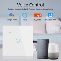Tuya 10A Smart Switch EU UK 1 2 3 4 Gang WIFI RFF Applique Murale Interrupteurs Tactiles Verre Trempé Alexa Télécommande Pas Neutre