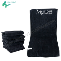 Offre Spéciale Logo brodé personnalisé, Gym sport, serviettes de cheveux pour le visage, séchage rapide, broderie noire, hôtel, microfibre, serviette de Salon