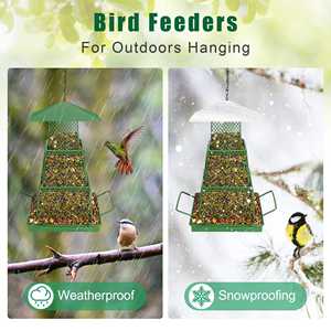 Heavy Duty Outdoor Bird <b>Feeder</b> 'Save Seeds' <b>Squirrel</b>-Proof with Metal Mesh Design for Cardinals and Wild Birds - Product Image 5