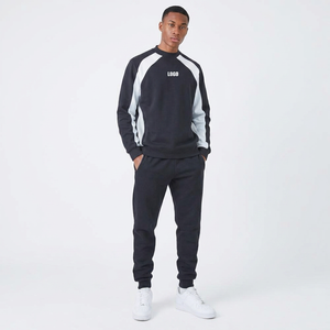 Men Color Blocking Tracksuit Set <b>Long</b> <b>Sleeve</b> <b>Top</b> Jogger Pants 2 Piece Casual Sportswear Breathable Autumn <b>Training</b> Wear - Product Image 1