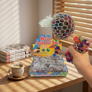 JRMS INDUSTRIES Colorful Mesh Squeeze <b>Ball</b> Hand Exercise Anti-<b>Stress</b> TPE Grape Fidget <b>Stress</b> Relief Toy for 2-4 Years - Product Image 4