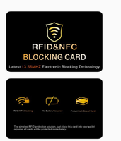 RFID Blocking Card Anti-theft RFID Signal Blocker Card Waterproof & Weatherproof Business Card for Hotel Use