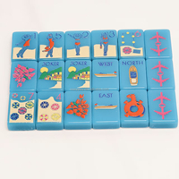 Ensemble de mahjong américain en acrylique gravé de luxe, thème océan bleu Hawaï, 160 pièces, idéal pour un cadeau de Noël