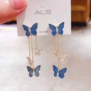 High Quality Butterfly Tassel Style <b>Earrings</b> for Women <b>Post</b> Long Butterfly Drop <b>Earrings</b> Jewelry - Product Image 6