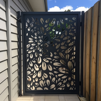 Porte de sécurité extérieure de villa en alliage d'aluminium découpé au laser, motif géométrique moderne, fabrication OEM/ODM, taille personnalisée disponible