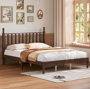 <b>Queen</b> <b>Size</b> Modern Adjustable Wood Platform <b>Bed</b> with Gourd Shaped Headboard Soft <b>Bed</b> Design - Product Image 6