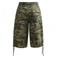 Shorts cargo en jean pour femme, imprimé camouflage corail, taille basse, coupe large et ample, pour l'été et la piscine