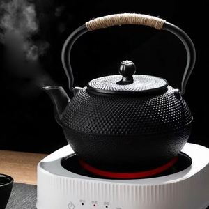 Bouilloire électrique en fonte de style japonais avec filtre, pour faire du thé sur feu de charbon, compatible avec les plaques céramiques. - Product Image 2