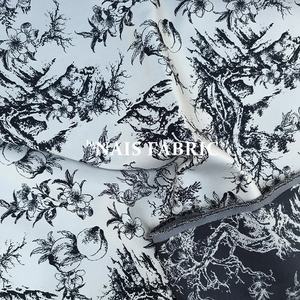 Nouvelle mode <span class=keywords><strong>noir</strong></span> <span class=keywords><strong>blanc</strong></span> double deux côtés <span class=keywords><strong>jungle</strong></span> arbre impression textile vêtements de créateurs <span class=keywords><strong>tissu</strong></span> jacquard - Product Image 3