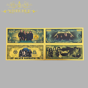 Billets de banque musicaux américains élégants, billets de banque de célébrités plaqués or 24 carats pour cadeaux - Product Image 2