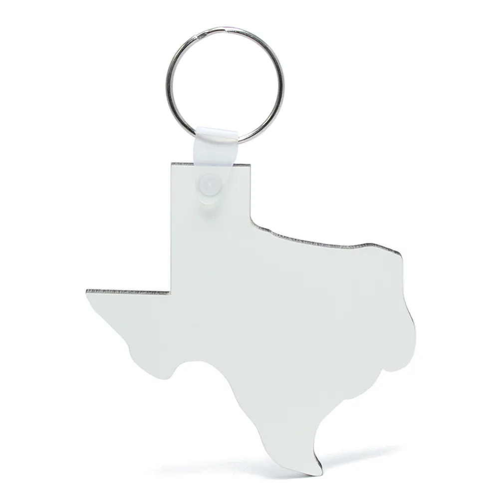 МДФ древесный лист термопереводная печать Техасская карта брелок кольцо бирка для ключей сувенирные подарки держатель для ключей сублимационная брелок пустая бирка