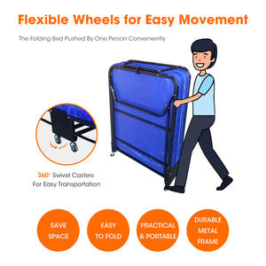 Letti pieghevoli comodi e portatili <span class=keywords><strong>90x200</strong></span> ripiegano mobili di sostegno forte arredamento per la casa <span class=keywords><strong>letto</strong></span> pieghevole mobile con ruote - Product Image 2
