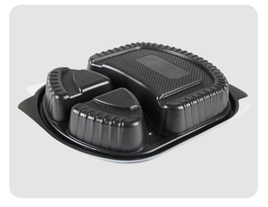 Three-Grid Conjoined Plastic Blister Packaging Disposable Rectangular <strong>Lunch</strong> <strong>Box</strong> for Salad Spaghetti Rice Fruit Take-out Tray - Product Image 3