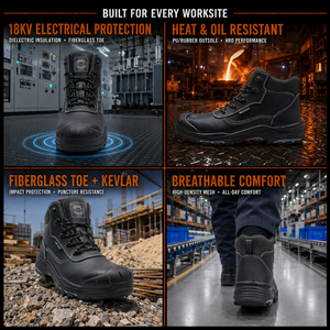 <span class=keywords><strong>Scarpe</strong></span> di Sicurezza <span class=keywords><strong>Dielettriche</strong></span> MaxiTough 18KV, Leggere con Punta in Fibra di Vetro, Resistenti alle Perforazioni, Stivali da Lavoro, Calzature Protettive Industriali - Product Image 2