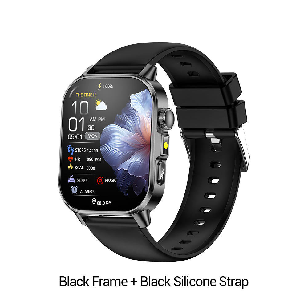 Black Frame + Black Silicone Strap