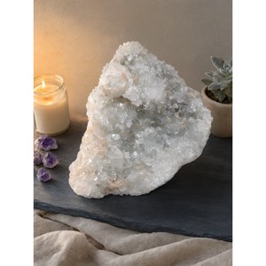 Grand spécimen minéral de cristal de quartz avec stélabite - reiki/énergie/chakra/guérison - 7,5 pouces et 2,29 kg (5,04 lb) - Product Image 3