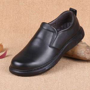 Mocassins en cuir véritable pour hommes, bout rond, à enfiler, respirants, semelle extérieure en caoutchouc, semelle intermédiaire en EVA, chaussures décontractées pour affaires - Product Image 1