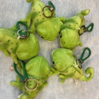 Porte-clés en peluche HECION Caméléon, adorable figurine de lézard, jouet en peluche doux, breloque de dessin animé, accessoire à suspendre au sac, cadeau pour enfants et filles