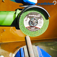 Disque de coupe abrasif en oxyde d'aluminium Welldon de 4 pouces pour la découpe de métal et d'acier inoxydable, pour meuleuse d'angle