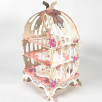 Support de gâteau de Cage à oiseaux en papier décoratif jetable à trois couches pour les fêtes de remise des diplômes de la fête des pères Nouveaux outils de gâteau pour le dessert