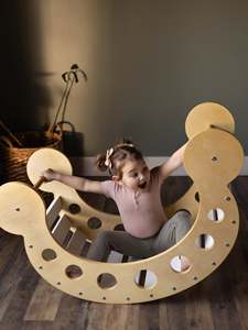 Arco de Escalada Triangular Montessori de Madera para Niños, <span class=keywords><strong>Silla</strong></span> Mecedora, Arco de Escalada Interior Ecológico - Product Image 4