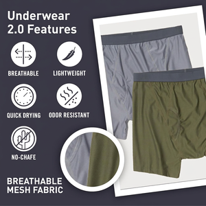 Exofficio ODM Paquete <span class=keywords><strong>de</strong></span> 2 Calzoncillos Boxer <span class=keywords><strong>de</strong></span> Viaje para Hombre, Transpirables, Duraderos, <span class=keywords><strong>de</strong></span> Fácil Cuidado, <span class=keywords><strong>de</strong></span> Nailon, Ropa Interior, Proveedor Mayorista - Product Image 2