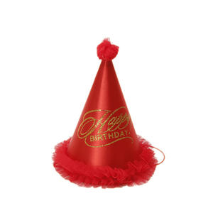 Chapeau en papier fabricant 20cm chapeau pointu fête habiller pure dentelle or poudre fil boule composé chapeau d'anniversaire - Product Image 5