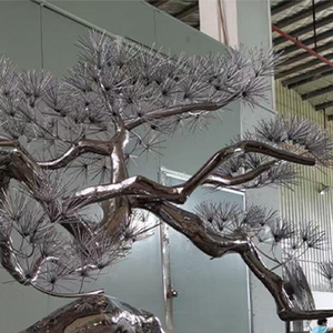 大型モダン屋外ステンレスパインツリー歓迎フィギュア磨かれた金属工芸品 - Product Image 6