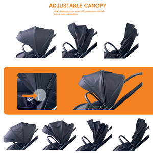 Poussette bébé bidirectionnelle pliable OEM tendance, cadre en aluminium, 4 roues en PU, EN1888-2, CCC, pour 0-3 ans - Product Image 6