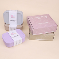Boîte à bento populaire anti-fuite à 3 compartiments, sans BPA, en silicone de qualité alimentaire, conteneur de stockage alimentaire pour enfants, boîte à lunch pour enfants