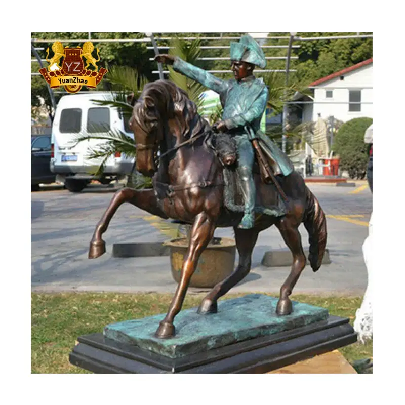 Decoración de jardín al aire libre, figura de bronce de Metal fundido y estatua de caballo, famosa estatua de caballo de Napoleón de latón