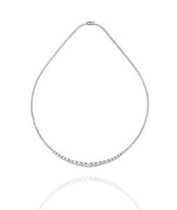 Collar de tenis de lujo con diamantes cultivados en laboratorio con certificación IGI, chapado en oro de 14K/18K y rodio, corte brillante, 18g, para mujer, fiesta, boda - Product Image 3