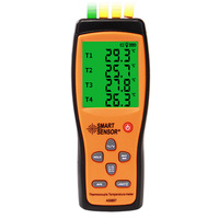 Termometer Digital Termokopel Tipe K AS877 2-4 Kanal dengan Probe Presisi Tinggi Bahan ABS Berperingkat IP54
