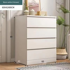 <span class=keywords><strong>Cassettiera</strong></span> Moderna a Cinque Cassetti e Armadietti Contenitori con Design Regolabile in Legno per Arredamento Soggiorno - Product Image 4