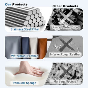 XFMC Fauteuil de Barbier Populaire pour Salon de Coiffure, Mobilier de Salon Durable, Fauteuil de Coiffage à <span class=keywords><strong>Selle</strong></span> à Ressorts avec Fonction Pivotante et Réglable en Hauteur - Product Image 3