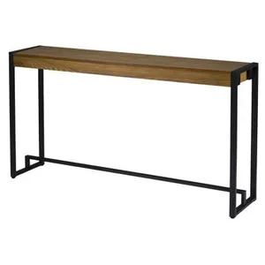 Metal base wooden modern console table made of wooden