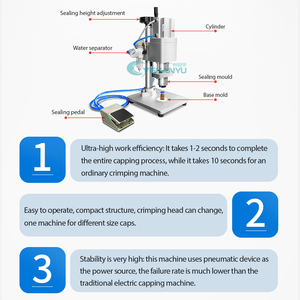 Guanyu bán tự động khí nén nhôm chai nước hoa uốn tóc bồng công cụ nhỏ lọ máy đóng nắp - Product Image 4