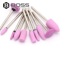 1 pièce BOSS Disque abrasif cylindrique de 100 mm avec tige de 2,35 mm pour outils rotatifs, tête de meule professionnelle pour polissage de l'acier, rose 3,0 mm