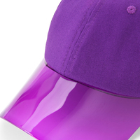 Gorra de béisbol transparente con visera de PVC, gorra de béisbol transparente con visera de PVC, 6 paneles en blanco