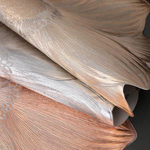 Estera de mesa de comedor aislada con estampado en caliente de fondo sólido de PVC, estera de estilo occidental de girasol de loto - Product Image 3