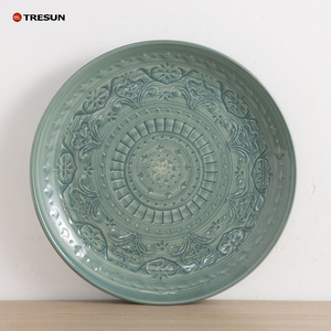 Eco-Friendly 16-Piece Morden Luxury Green <b>Stoneware</b> <b>Dinnerware</b> <b>Sets</b> Customizable Pattern Home Hotel Restaurant Party Kitchen Use - Product Image 5