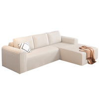 Meubles de maison en gros, canapé en tissu monobloc en forme de L, éponge pure, compression sous vide, sans os, avec inclinable, sans assemblage