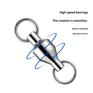 Phụ kiện câu cá kiểu <span class=keywords><strong>lure</strong></span>, vòng xoay hình số 8 tốc độ cao, móc khóa xoay, tải trọng 6.0kg, chất liệu đồng thép không gỉ, đường kính 15mm - Product Image 2