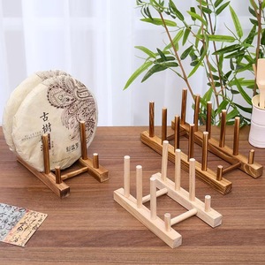 Wooden Dish <b>Rack</b> Solid Wood <b>Plate</b> Cup Holder Quick Dry Kitchen Storage <b>Rack</b> Square Shape Single Layer - Product Image 1