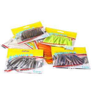 Nuevo señuelo de pesca de cebo blando de 1.9g y 6.5cm, cebo artificial de cola en T de dos tonos para lubina, 20 unidades por bolsa. - Product Image 1