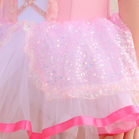 Tutú de Ballet para Niñas, Leotardo con Mangas Abullonadas, Tirantes Cruzados y Lentejuelas, Vestido de Princesa para Danza, para Niñas Pequeñas, Actuaciones en Escenario y Clases de Danza