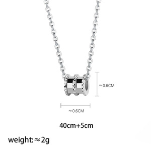 Collier fin en acier titane plaqué or blanc, design géométrique, chaîne de clavicule pour femmes, occasion cadeau - Product Image 5