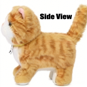 Jouet en peluche interactif brodé pour chat, chaton tigré orange, avec collier à clochette, <span class=keywords><strong>super</strong></span> doux, rembourrage en PP, anti-stress, prix d'usine, vente chaude - Product Image 6